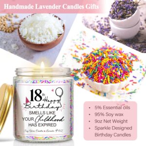 18th Birthday Gifts for Her, Happy18th Birthday Candle with Sprinkles, Unique Birthday Gifts for Girls Women Sister Best Friends Daughter Bestie Turning 18 Birthday Present