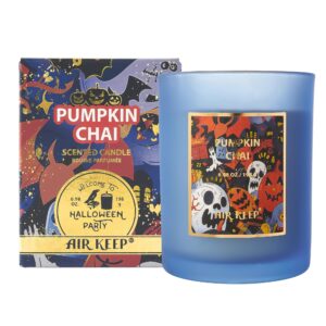 airkeep fall candle，pumpkin chai candle - 6.98 oz scented candle for home,aromatherapy candle gift set for women and men,autumn candle long burn time