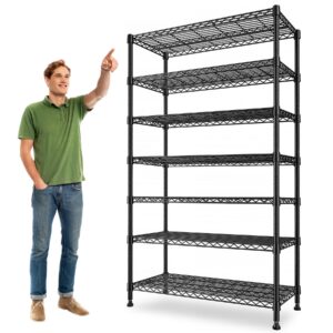 BVBOX Storage Shelves 7 Tier Wire Shelving Unit 2800LBS Metal Shelves , Heavy Duty Garage Storage , Adjustable Metal Shelving for Pantry Shelves Kitchen Garage Steel Shelving, 44.09"L*16.92"W*78.74"H