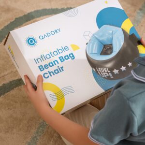 Qadory Inflatable Gaming Chair for Kids- Air Pump and Gift Included 3-in-1, Gaming Bean Bag Chair- Kids Gaming Chair- Bean Bag Chairs for Kids 8-12, Gamer Chair for Kids