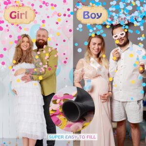 Wsaeig Gender Reveal Balloon Pop - 36 Inch Baby Gender Reveal Balloons With Confetti,2 Pcs Boy or Girl Balloon Gender Reveal Black Large,Big Balloon Gender Reveal Ideas