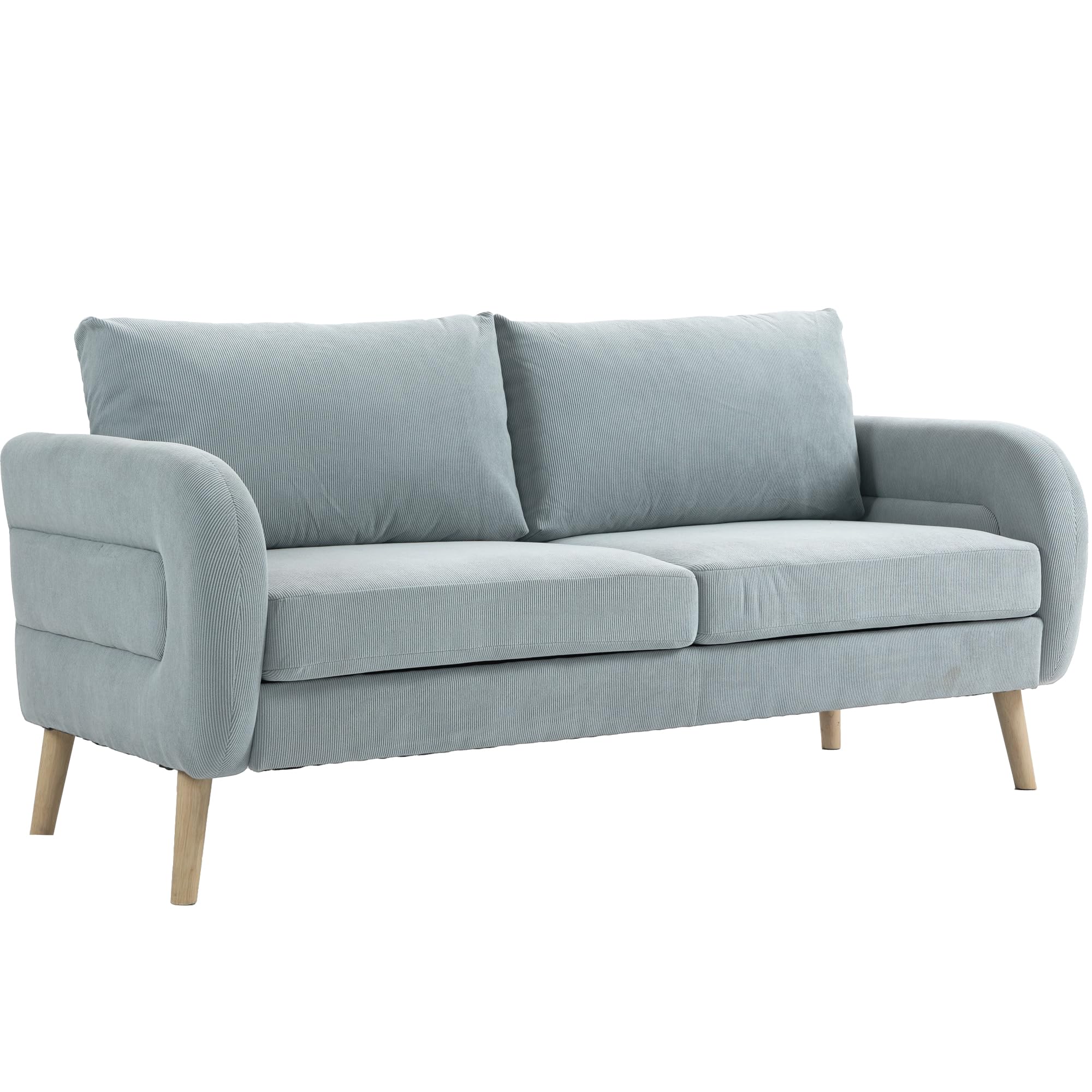 HXZDZ 63" Loveseat Sofa, Comfy Corduroy Couch, Sofa Couch with Solid Wood, Modern Couch with Deep Seat, Small Loveseat for Living Room, Office Couch for Small Spaces,Light Grey