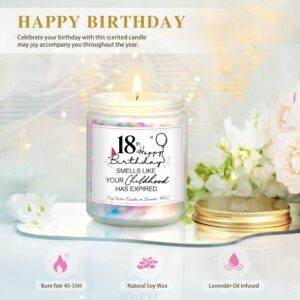 18th Birthday Gifts for Her, Happy18th Birthday Candle with Sprinkles, Unique Birthday Gifts for Girls Women Sister Best Friends Daughter Bestie Turning 18 Birthday Present