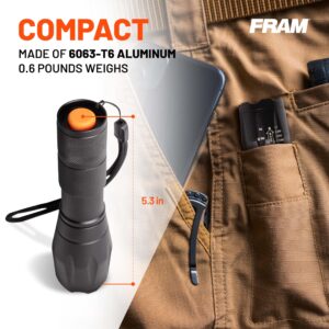 FRAM FAC40006 Handheld Flashlight, Portable and Convenient, Perfect for Camping Essentials, Survival Gear, Waterproof lamp.