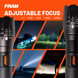 FRAM FAC40006 Handheld Flashlight, Portable and Convenient, Perfect for Camping Essentials, Survival Gear, Waterproof lamp.