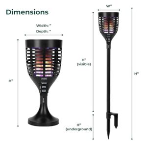 Techko Solar Zapper Torch with 360º Easy-Clean Brush - Outdoor Waterproof Electric Bug Zapper, Rechargeable Insect Trap Fly Zapper for Home, Patio, Camping - Panel Sensor for Efficient Bug Zapping