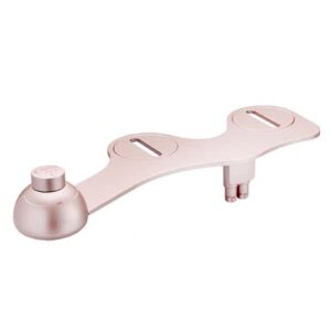 generic bidet toilet attachment non electric, bidet toilet seat attachment with pressure controls dual nozzles retractable for rear or female washing(color:rose gold)