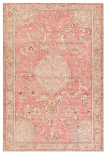 Jaipur Living, Machine Washable 4x6 Area Rug, Boho Pink/Beige Living Room Rug