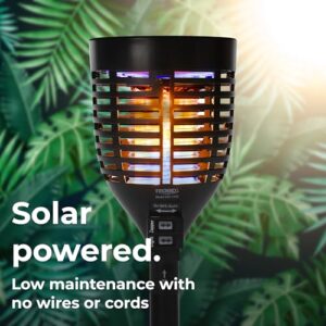 Techko Solar Zapper Torch with 360º Easy-Clean Brush - Outdoor Waterproof Electric Bug Zapper, Rechargeable Insect Trap Fly Zapper for Home, Patio, Camping - Panel Sensor for Efficient Bug Zapping