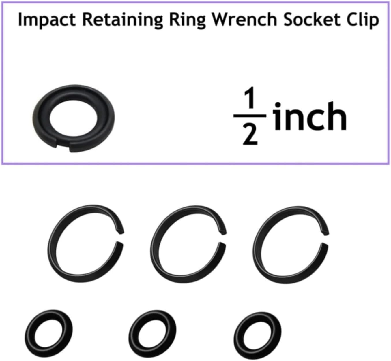 QMTCYXGS ( 12+12 Sets 1/2” & 3/8" Impact Retaining Ring Clip Friction Ring Hog Ring with O-Ring for Milwaukee Electric Pneumatic Type Impact Wrench, Includes Install Tool