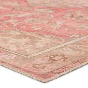 Jaipur Living, Machine Washable 4x6 Area Rug, Boho Pink/Beige Living Room Rug