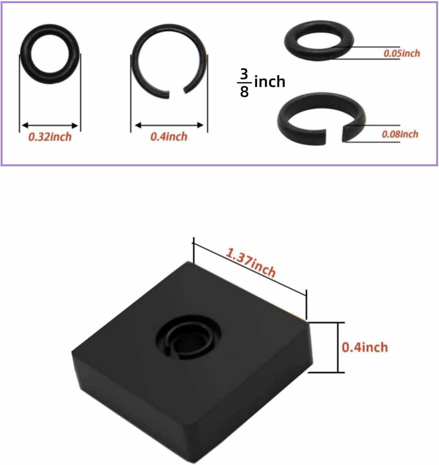 QMTCYXGS ( 12+12 Sets 1/2” & 3/8" Impact Retaining Ring Clip Friction Ring Hog Ring with O-Ring for Milwaukee Electric Pneumatic Type Impact Wrench, Includes Install Tool