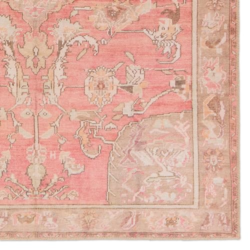 Jaipur Living, Machine Washable 4x6 Area Rug, Boho Pink/Beige Living Room Rug