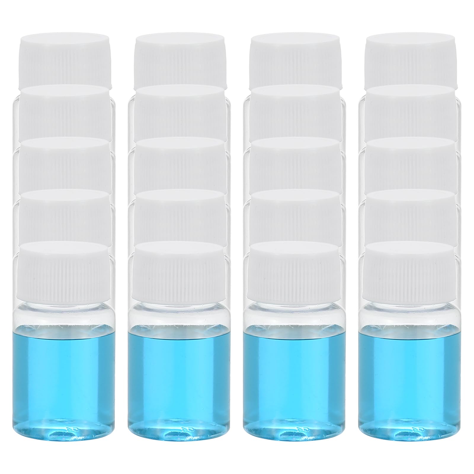 PATIKIL 20 Pcs 30ml Reagent Bottles, PET Wide Mouth Round Bottles with Screw Cap for Lab Water Reagent Liquids Solid Sample Storage Seal, Transparent