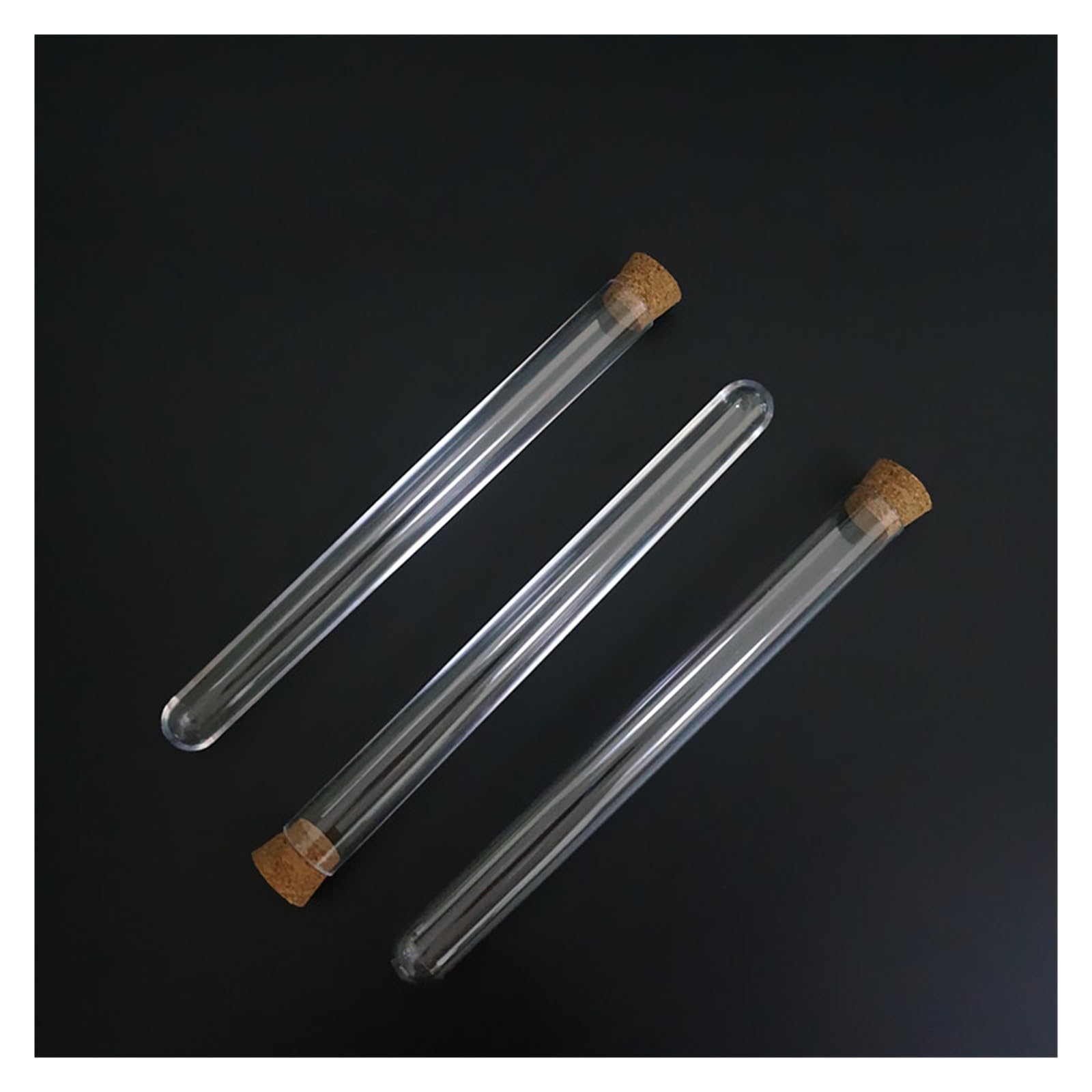 YANGHENG 20pcs 50pcs 100pcs 18x180mm Clear Plastic Test Tubes with Corks Stoppers(Size:20pcs)