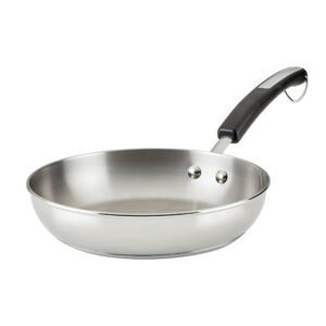 farberware brilliance stainless steel frying pan/skillet,10 inch, dishwasher safe and induction ready, compatible with all cooktops,stainless steel