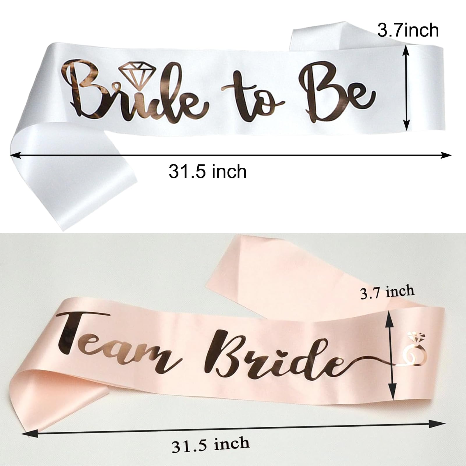 BLUPLE 6 Team Bride Sashes,1 Bride to Be Sash,Team Bride, Bachelorette Party Sash, Wedding Party Gift for Bridesmaids (7)