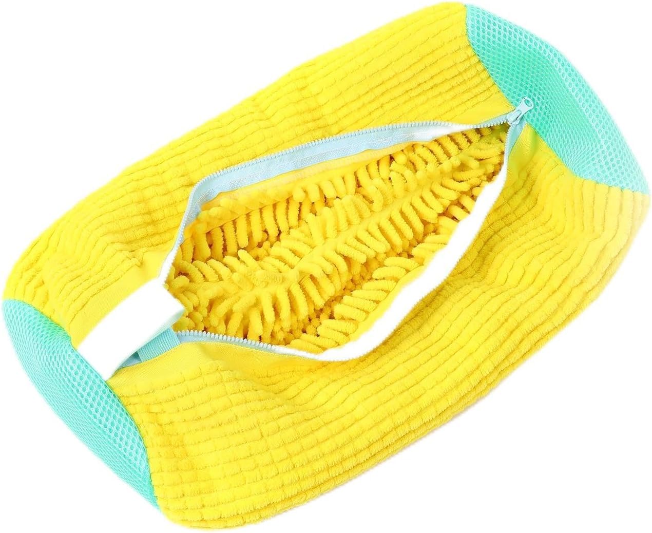 Shoe Washing Machine Bag, 2024 New Reusable Mesh Laundry Shoe Wash Bag Shoe Cleaning for All Shoes, Adjustable Shoes Laundry Bag Sneaker Washing Bag for 360° Cleaning White Shoes (Yellow)