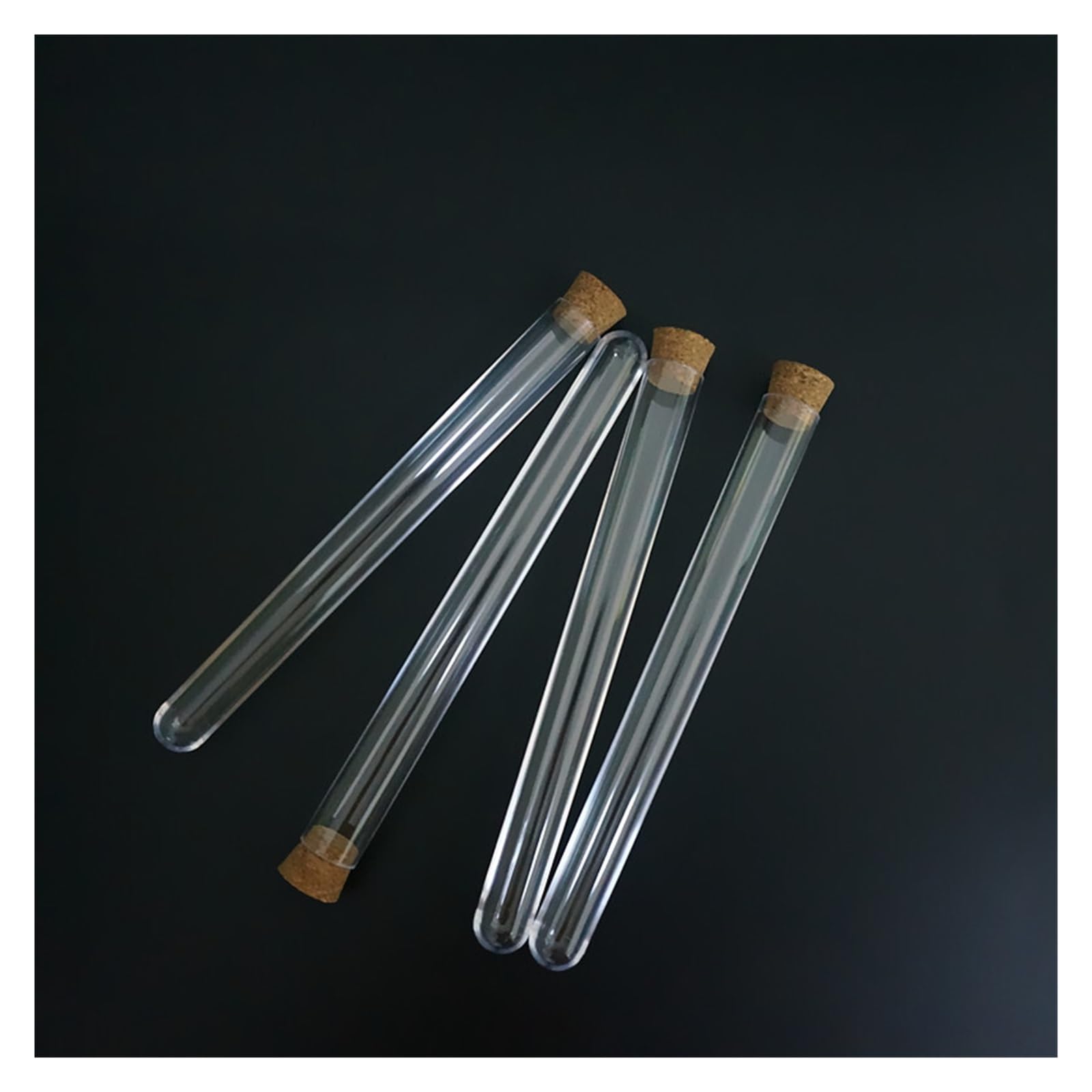 YANGHENG 20pcs 50pcs 100pcs 18x180mm Clear Plastic Test Tubes with Corks Stoppers(Size:20pcs)