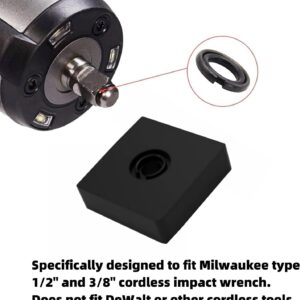 QMTCYXGS ( 12+12 Sets 1/2” & 3/8" Impact Retaining Ring Clip Friction Ring Hog Ring with O-Ring for Milwaukee Electric Pneumatic Type Impact Wrench, Includes Install Tool