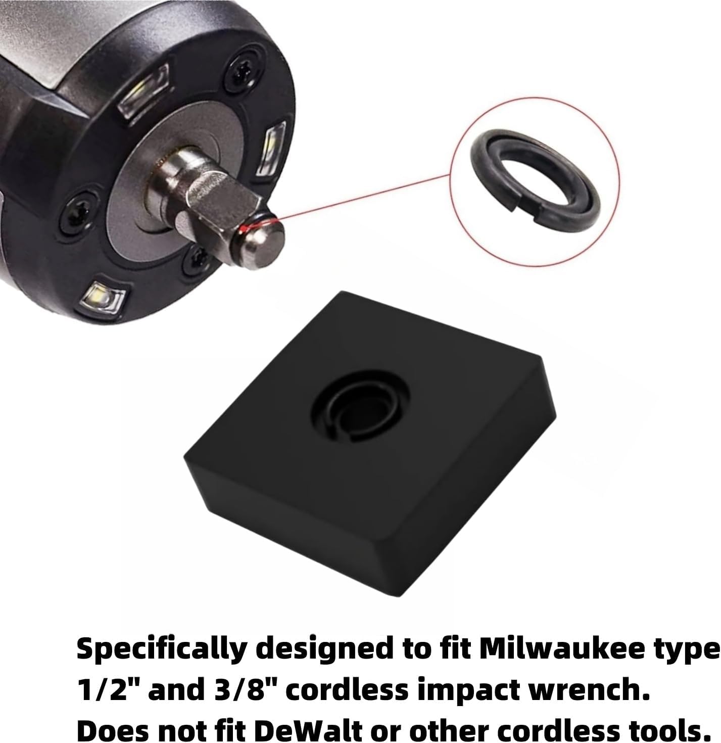 QMTCYXGS ( 12+12 Sets 1/2” & 3/8" Impact Retaining Ring Clip Friction Ring Hog Ring with O-Ring for Milwaukee Electric Pneumatic Type Impact Wrench, Includes Install Tool