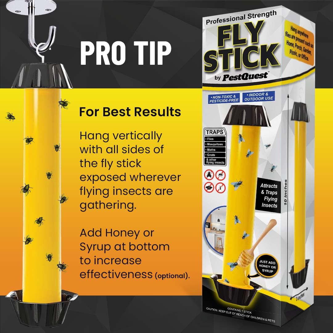 Sticky Fly Stick (6 Pack), Fly Stick for Mosquitoes, Sticky Trap for Flies Gnats Wasp Flying Insects, Bug Catcher, Indoor or Outdoor Use, Ready to Use Home