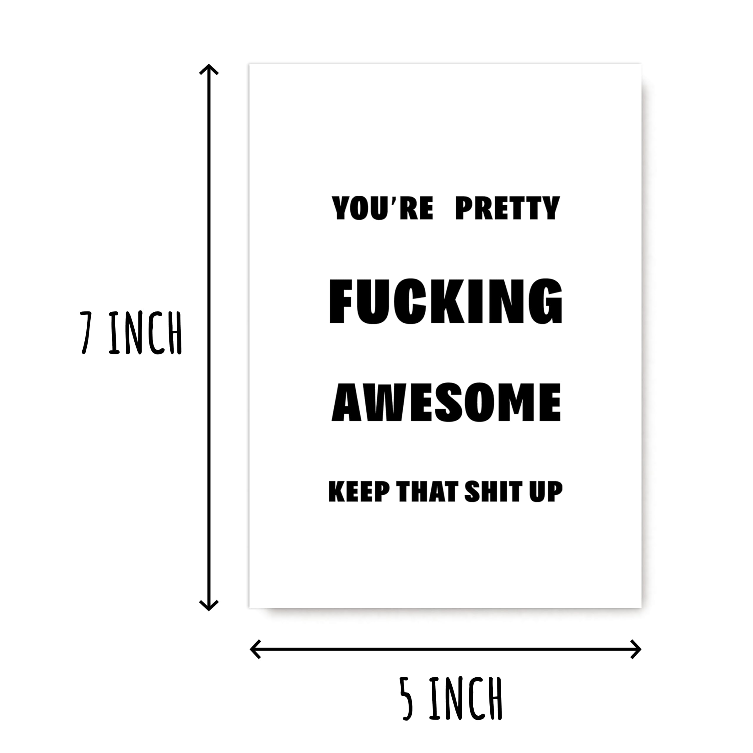 HBDESIGNS SHOP You're Pretty Fucking Awesome - Keep That Shit Up - Funny Thank You Card - Encourage Card - Greeting Card - Positive Card - Grateful Card For Him And Her