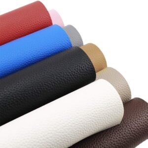 ANMINY Vinyl Faux Leather Fabric with Cotton Backing 54" x 2 Yards Leather Upholstery Fabric 0.7mm Thick Waterproof Black Vinyl Fabric for DIY Handicrafts Furniture Reupholstery - Ivory