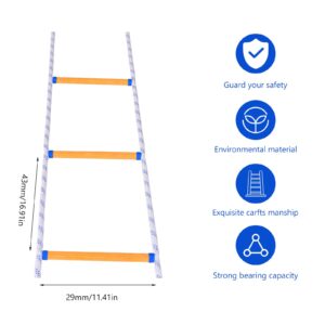 Rope Ladder,26.2 Feet Emergency Fire Escape Ladder Flame Resistant,Safety Balcony Fire Ladder with Hooks,Fast to Deploy Portable and Reusable 3 Story,Weight Capacity up to 2000 Pounds