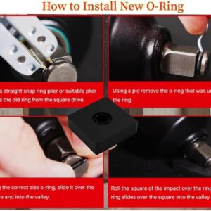 QMTCYXGS ( 12+12 Sets 1/2” & 3/8" Impact Retaining Ring Clip Friction Ring Hog Ring with O-Ring for Milwaukee Electric Pneumatic Type Impact Wrench, Includes Install Tool