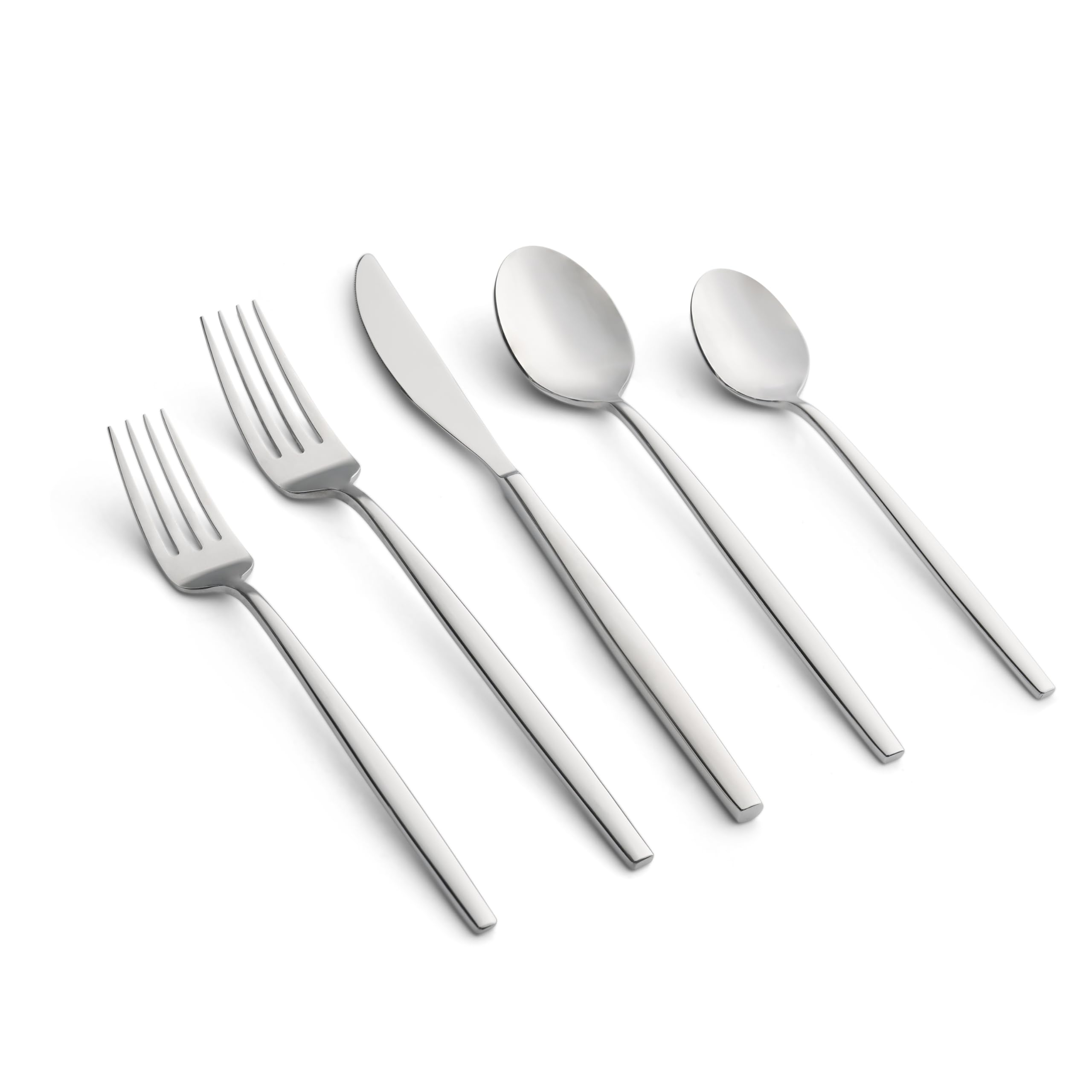 Cambridge Kiki Piece Flatware Set, 20 Count, Satin Mirror