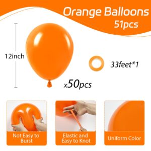 Awenztech Orange Balloons 12 inch, Orange Latex Balloons 50pcs Party Balloons for Graduation Halloween Fall Tropical Thanksgiving Birthday Party Decorations