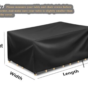 Outdoor Furniture Cover 55x28x30in/140x70x75cm /LxWxH Patio Table Cover Outdoor Furniture Heavy Duty Patio Furniture Cover/Outdoor Table Covers Weatherproof Garden Table Chair Cover Outside