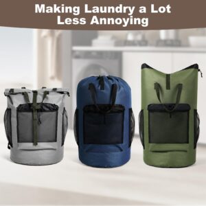 karamagic Laundry Backpack Bag,with 3 Pockets,for Dorm, Apartment and Laundromat, Laundry Duffle Bag for Travel,Beach,Camping