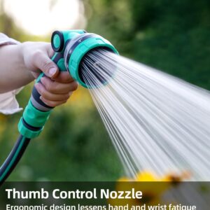 HVNPSH Heavy Duty Garden Hose Nozzle, 10 Spray Patterns Water Hose Sprayer with Thumb Control On/Off Valve, Comfortable Grip, Ideal for Outdoor Watering, Garden, Cleaning, Car Washing