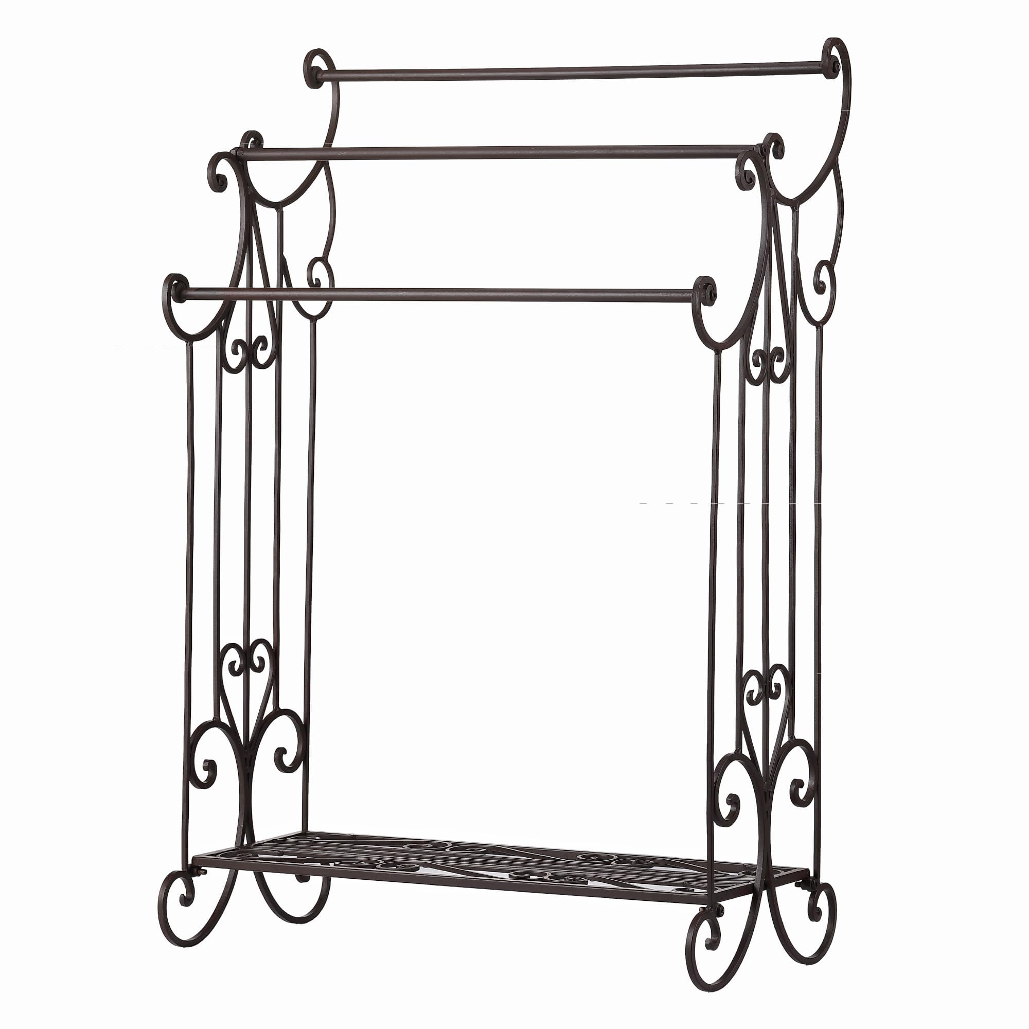 Standing Towel Rack Stand 3 Tiers Freestanding 35.8" H Metal Towel Racks for Bath Hand Towel Rack Stand for Bathroom Bedroom Laundry Room Kitchen