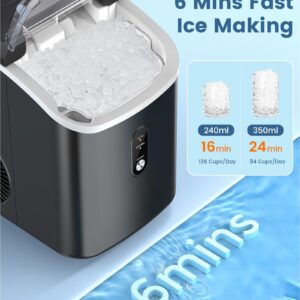 COWSAR Nugget Ice Makers Countertop, Pebble Ice Maker Machine with Soft Chewable Ice, 34Lbs/24H, Self-Cleaning, One-Click Operation, Pellet Ice Maker Countertop for Home/Kitchen/RV/Camping