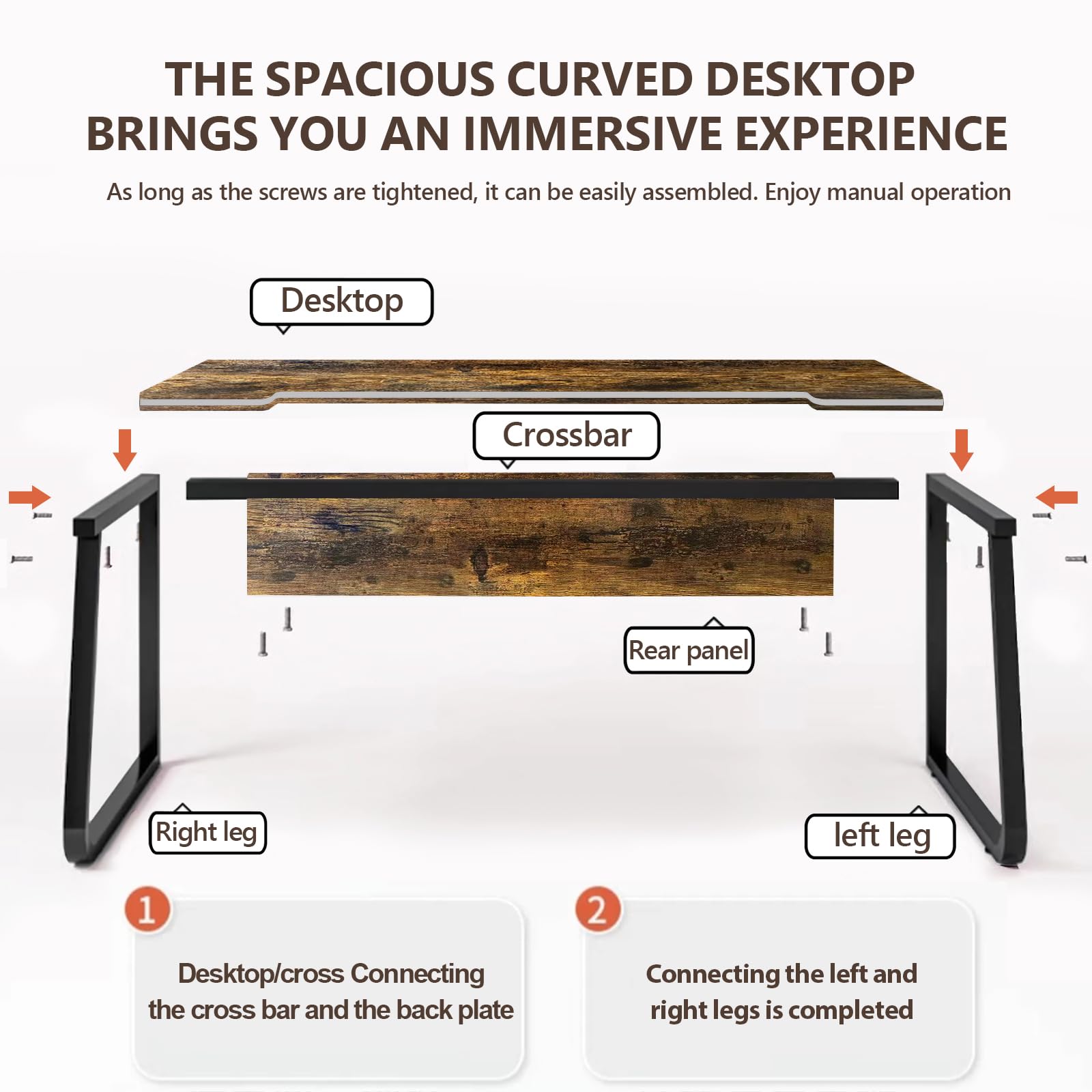 WXJHL Gaming Desk Computer Writing Table Student Art Modren Simple Style PC Wood Suitable for Home, Office.