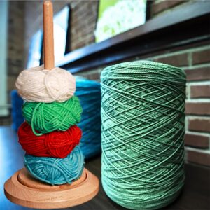 Wooden Yarn Holder for Crocheting, Yarn Ball Holder Bearing Twirling Mechanism Knitting Ball Stand,Classic Yarn Dispenser for Crocheting, Gifts for The Knitter