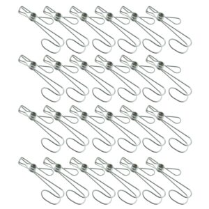 sqxbk 24pcs 95mm hanging universal clip clothes clip chip clip opening clip silver stainless steel no rust spot strong grip long tail clip for kitchen bathroom office