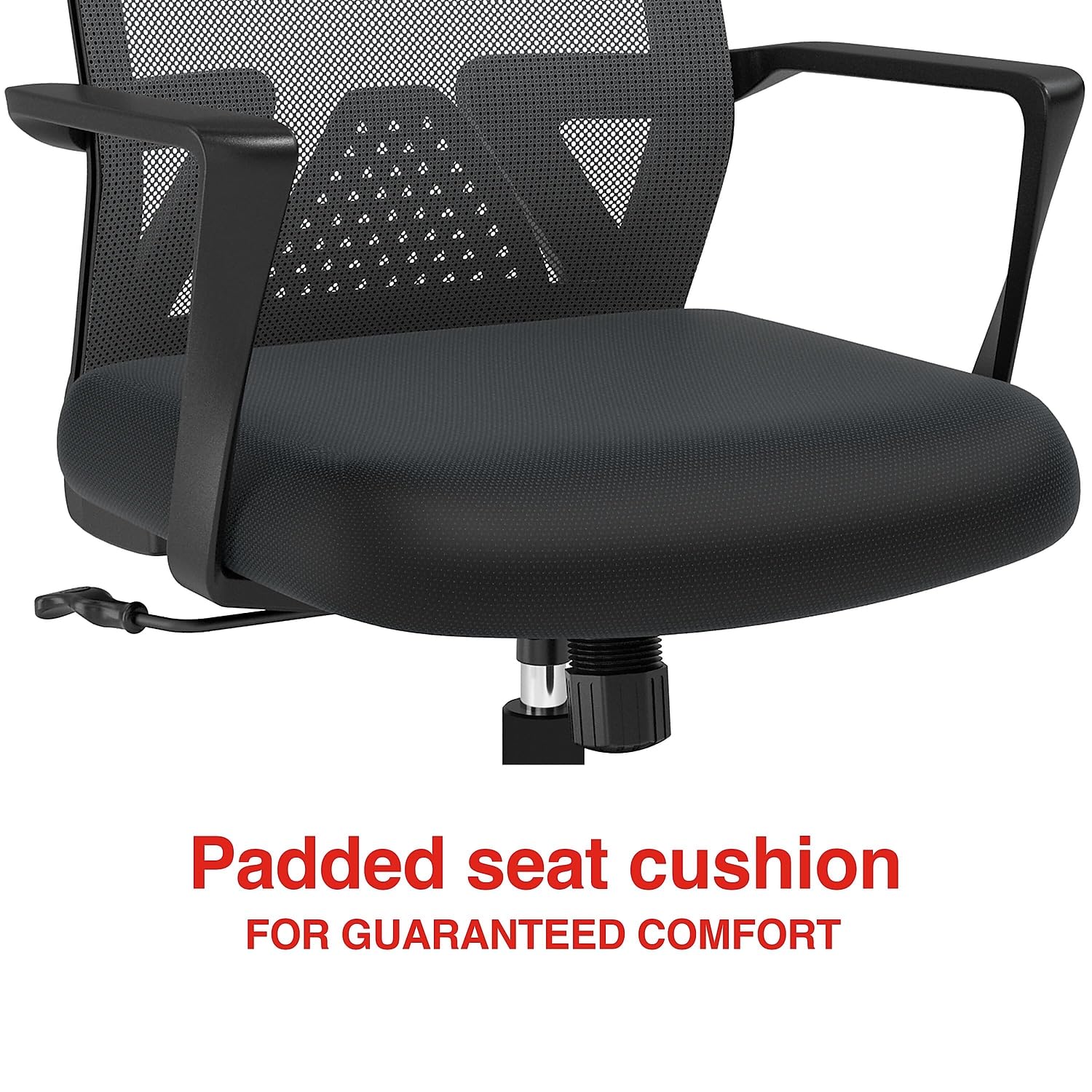 STAPLES Cartwright Fabric Swivel Task Chair, Ergonomic Office Chair with Adjustable Tilt Lock, Mesh Back and Lumbar Support, Black