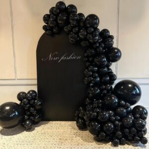 Awenztech 120pcs 5 inch Black Balloons, small Black Latex Balloons for Graduation Halloween Birthday Party Decorations