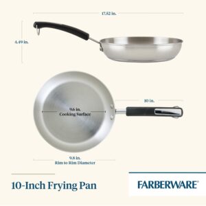 Farberware Brilliance Stainless Steel Frying Pan/Skillet,10 Inch, Dishwasher Safe and Induction Ready, Compatible with All Cooktops,Stainless Steel