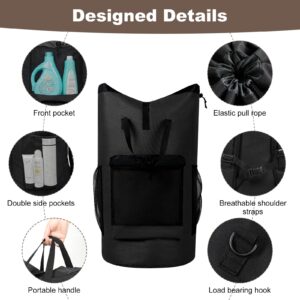 karamagic Laundry Backpack Bag,with 3 Pockets,for Dorm, Apartment and Laundromat, Laundry Duffle Bag for Travel,Beach,Camping