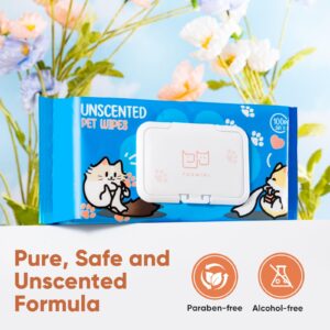 Furmini Unscented Pet Wipes (400pcs) - Hypoallergenic, Alcohol-Free & Soothing for Sensitive Skin - Head-to-Tail Cleaning for Dogs & Cats - Safe for Face, Coat, Paws & Butt