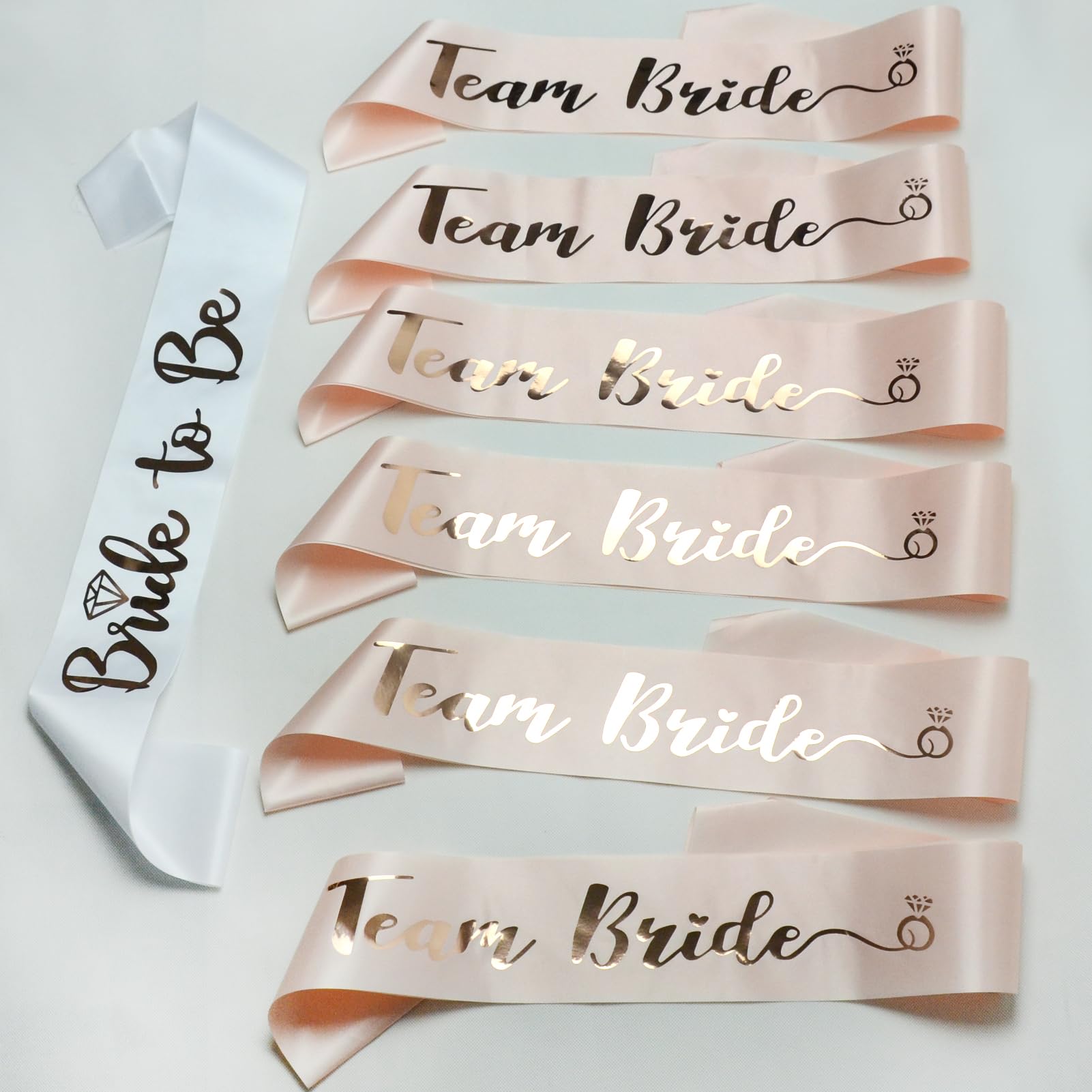 BLUPLE 6 Team Bride Sashes,1 Bride to Be Sash,Team Bride, Bachelorette Party Sash, Wedding Party Gift for Bridesmaids (7)