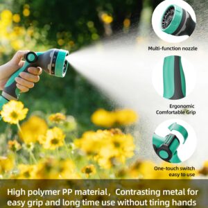 HVNPSH Heavy Duty Garden Hose Nozzle, 10 Spray Patterns Water Hose Sprayer with Thumb Control On/Off Valve, Comfortable Grip, Ideal for Outdoor Watering, Garden, Cleaning, Car Washing