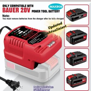 for Bauer 20V Battery Replacement Charger,Portable Mini Fast Charging Station for Bauer 20V Slide Batteries,Power Equipment Drill Battery Rapid Quick Charger,DIY Mini Charger Adapter (NOT Battery)