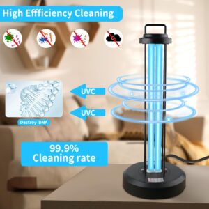 coospider-repta 38W UV Sanitizer Light, Portable Ultraviolet Light with 3-Gear Timer and Remote Control, 110V UV Light, 99.99% UVC Cleaning Lamp for Home, Office, Hotel, School