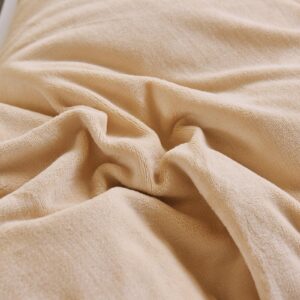 LweiPsqLin Velvet Duvet Cover Set Queen Size, Solid Flannel Comforter Cover 3Pcs Ultra Soft Fuzzy Cover with Zipper Closure Corner Tie (Beige, Queen)